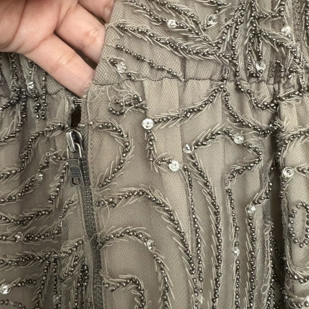 Alice + Olivia Tan Beaded Mini Dress cocktail size xs - Picture 2 of 9